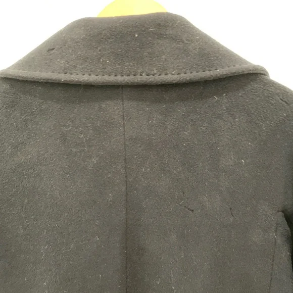 Marella Navy Virgin Wool Coat Missing Belt Minimalist Italian size 4 mid length